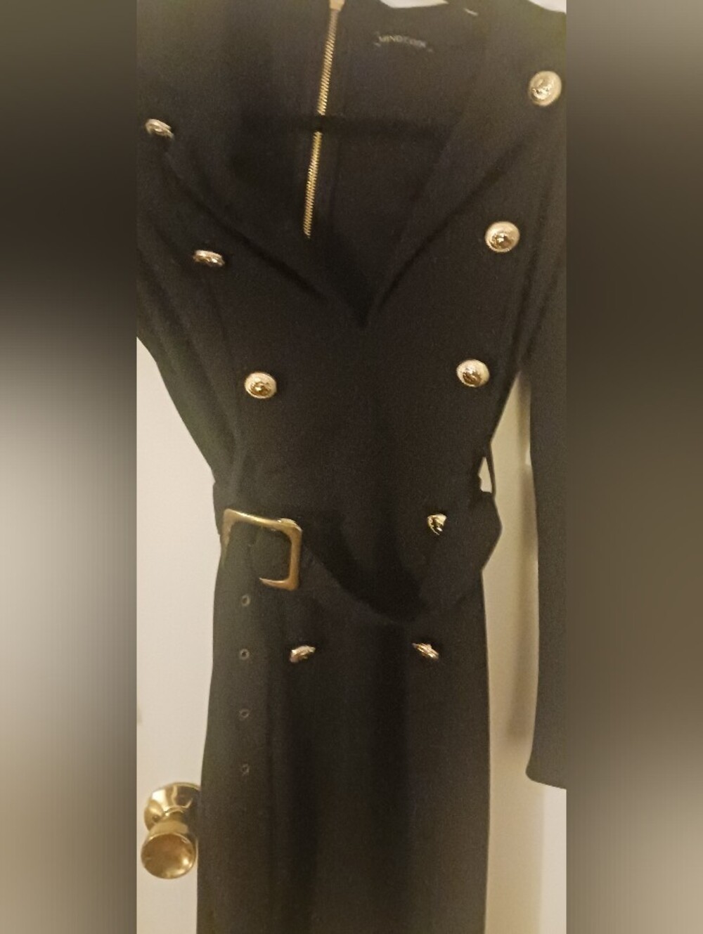 Mind Code Black Military Knit Belted Sweater Dress - Size Small - Picture 3 of 6